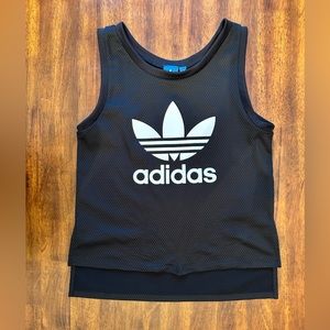 Adidas mesh style black tank top Size S
